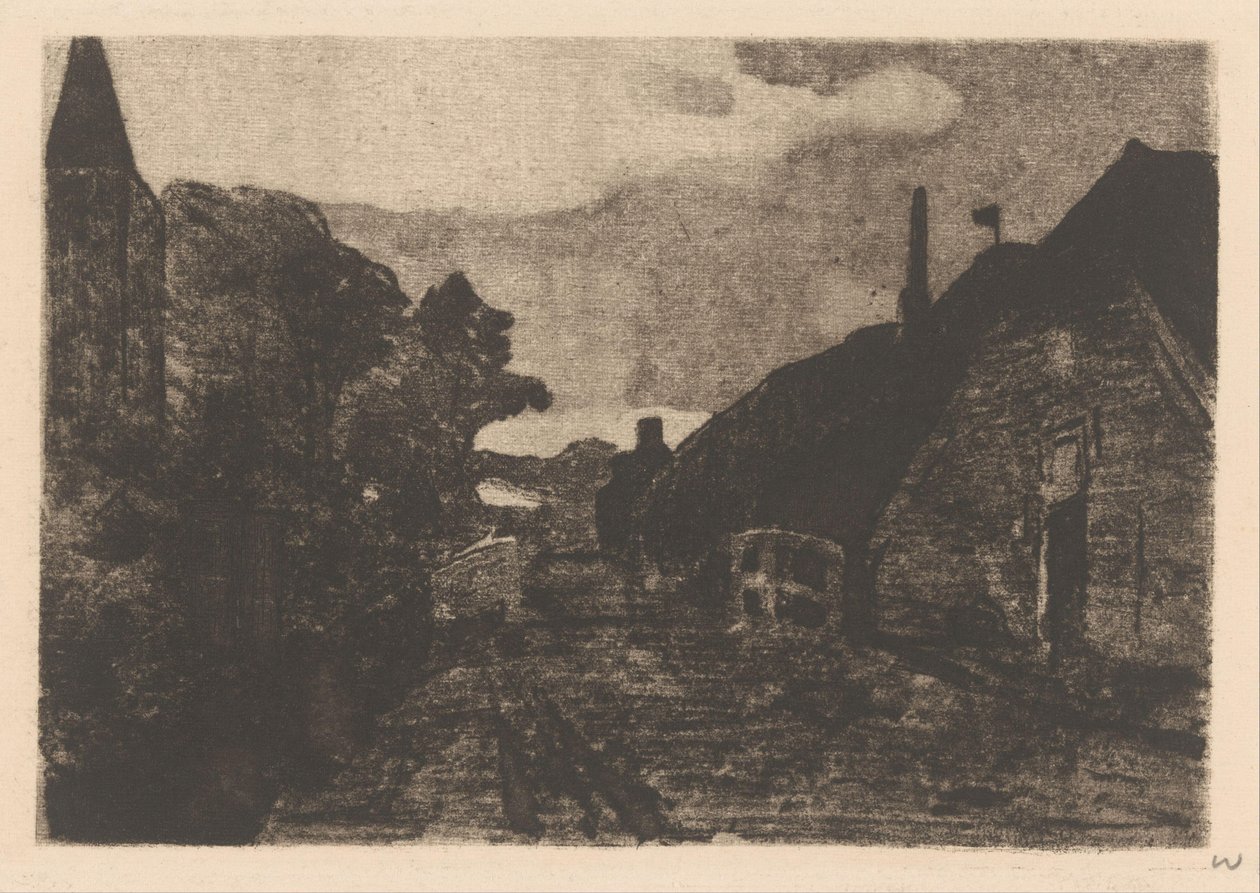 Route de village à Diepenheim - Willem Witsen (signed by artist)