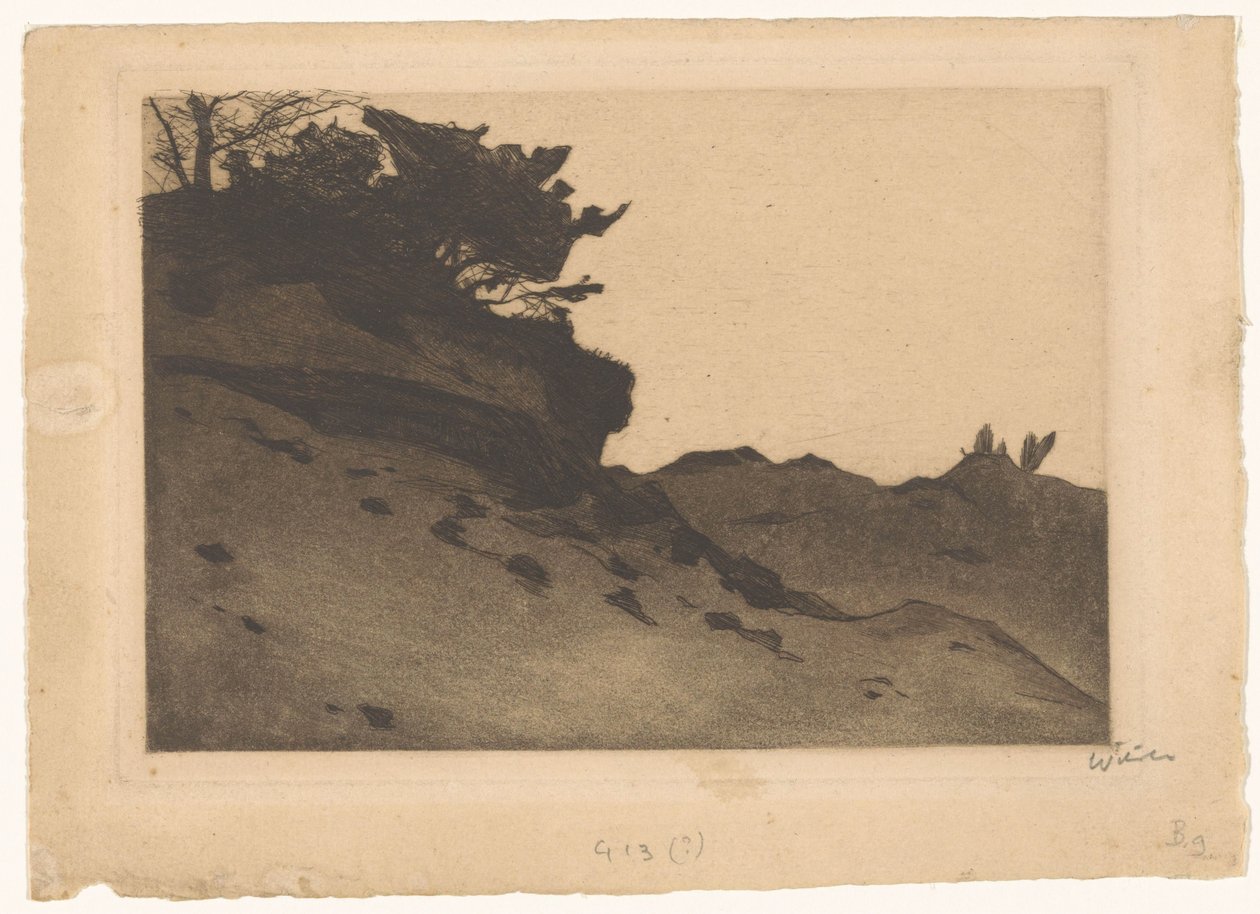 Buissons sur une dune de sable - Willem Witsen (signed by artist)