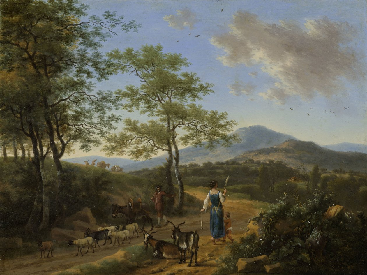 Paysage italien avec bergers - Willem de Heusch