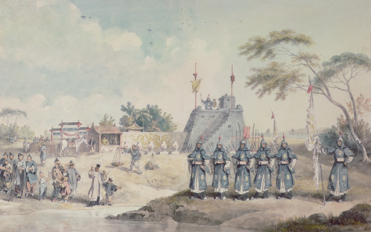 Poste militaire chinois sur la rivière Eu Ho - William Alexander