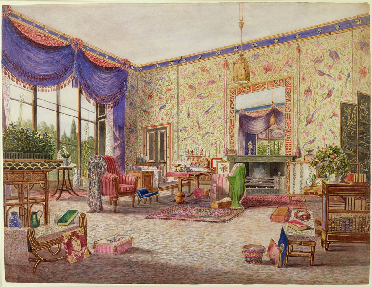 Le salon chinois, Middleton Park, Oxfordshire, 1839 - William Alfred Delamotte