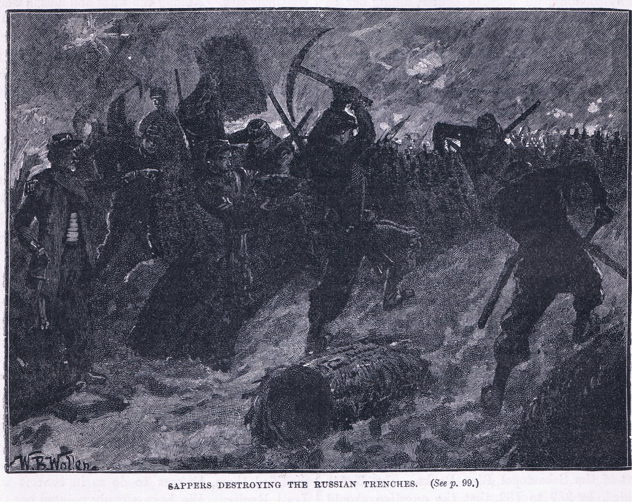 Sapeurs détruisant les tranchées russes - William Barnes Wollen