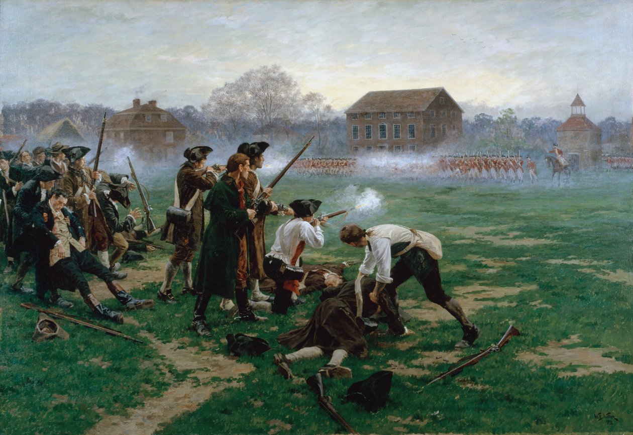 La Bataille de Lexington, 19 avril 1775, 1910 - William Barnes Wollen