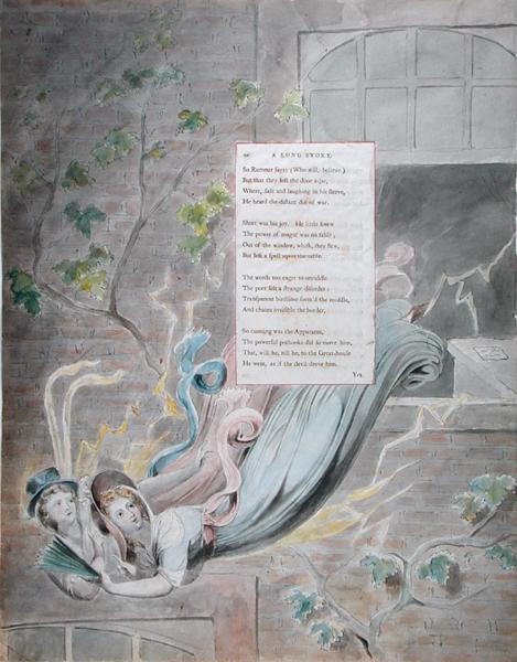 Une longue histoire, de The Poems of Thomas Gray, publié 1797-98 - William Blake