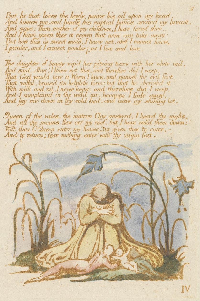Mais celui qui aime les humbles..., planche 7 du Livre de Thel, 1789 - William Blake