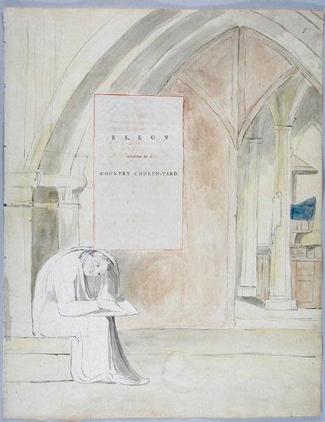 Élégie écrite dans un cimetière de campagne, design 105 de Les Poèmes de Thomas Gray, 1797-98 - William Blake