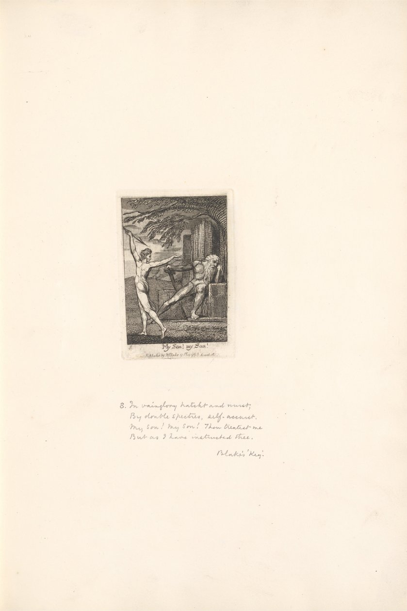 Pour les sexes - Les Portes du Paradis, Planche 10, Mon fils! mon fils! - William Blake