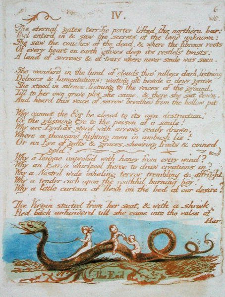 IV. Les portes éternelles..., planche 8 du Livre de Thel - William Blake