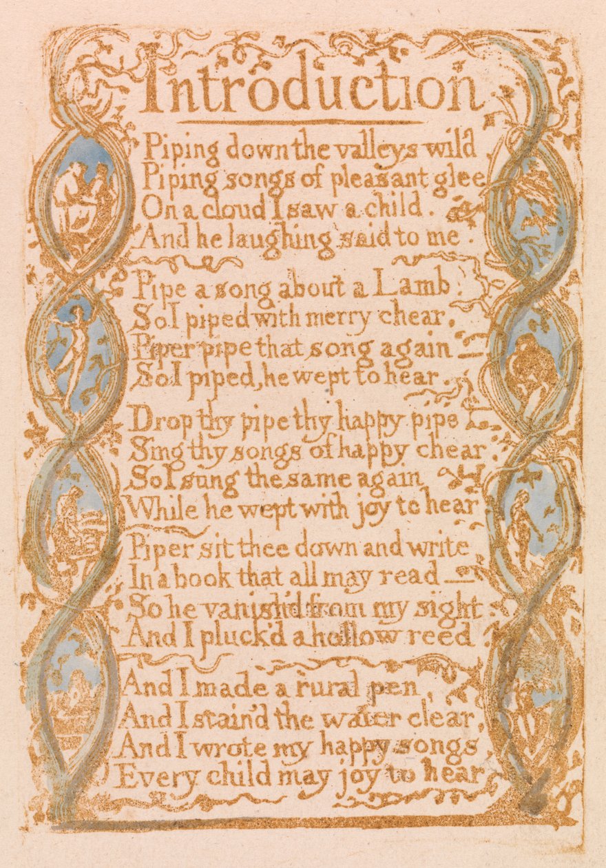 Introduction, planche 3 de Songs of Innocence, 1789 - William Blake