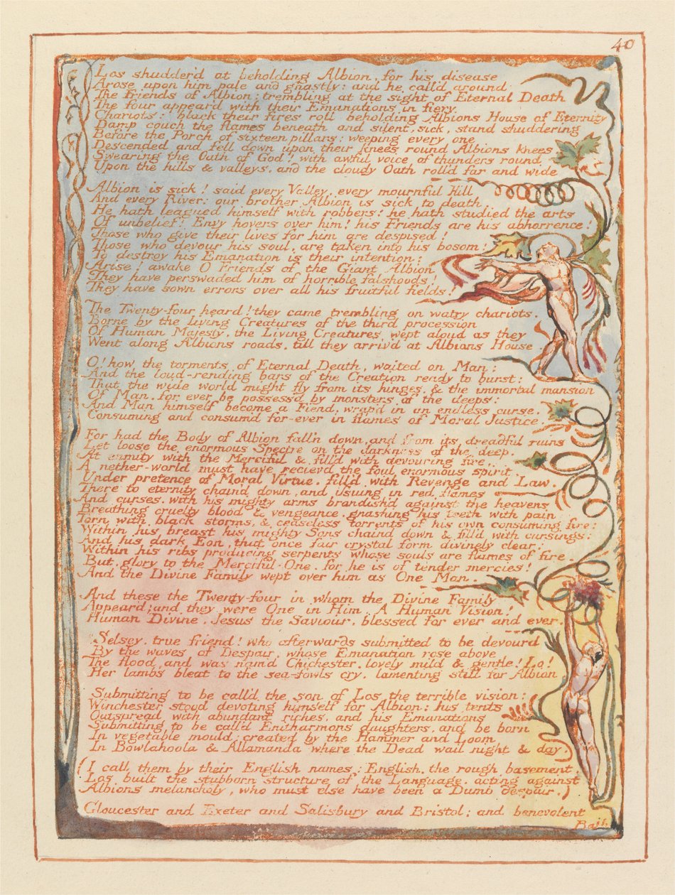 Jérusalem, Planche 40 - William Blake