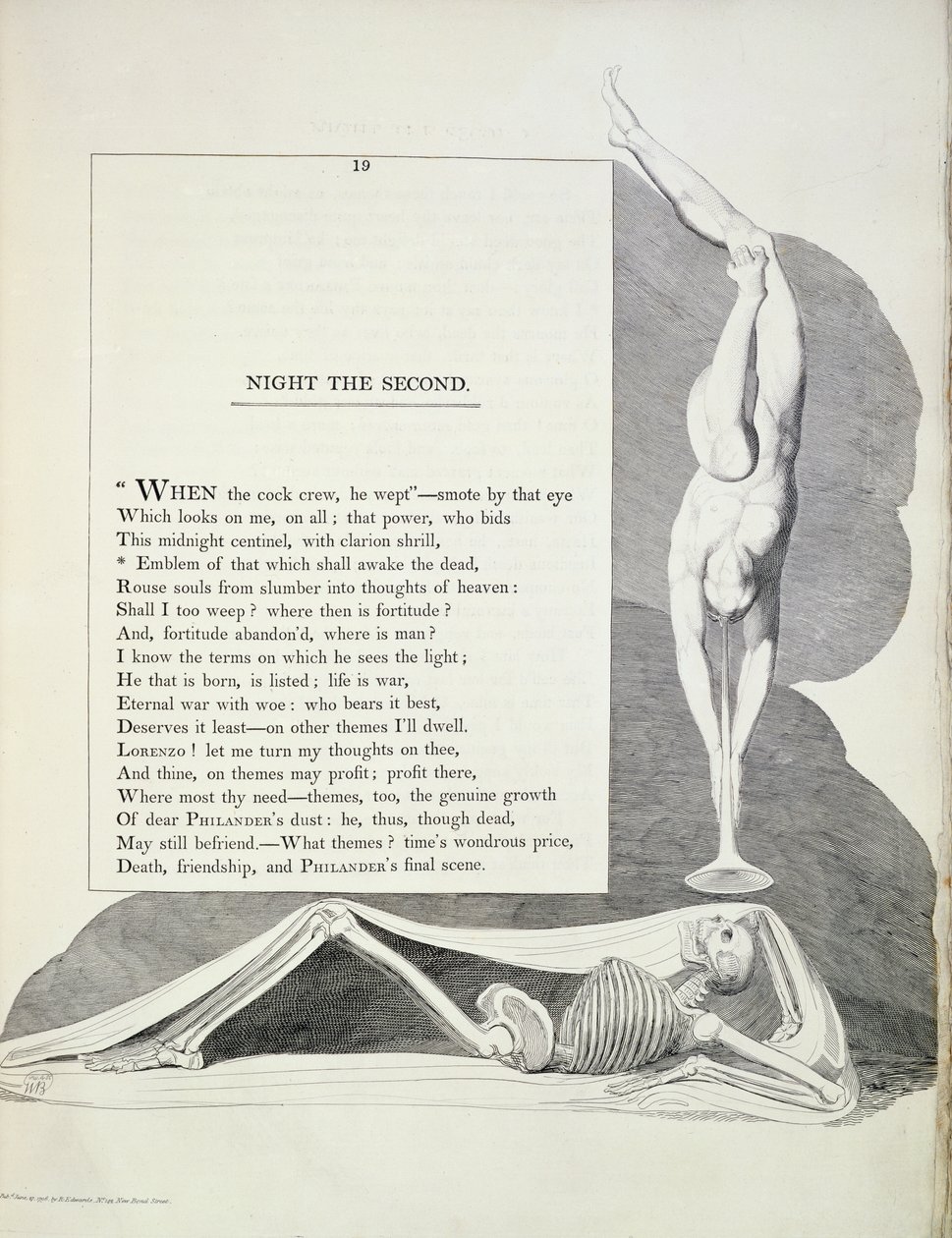 Pensées Nocturnes, par Thomas Young (Planche 5: La deuxième nuit), 1797 - William Blake
