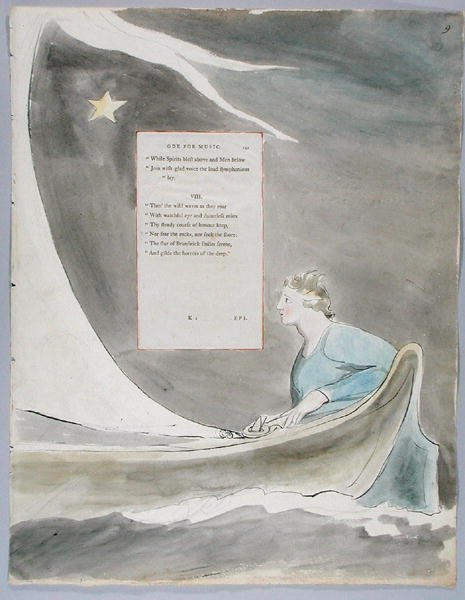 Ode pour la musique, design 101 de Les Poèmes de Thomas Gray, 1797-98 - William Blake