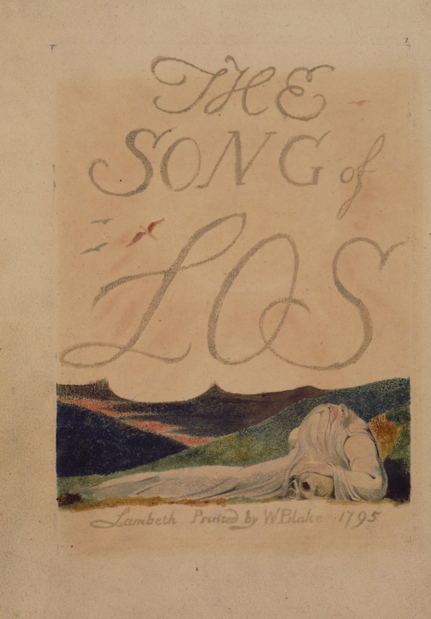 Planche 2 de The Song of Los, copie B, dans la collection de la Bibliothèque du Congrès - William Blake