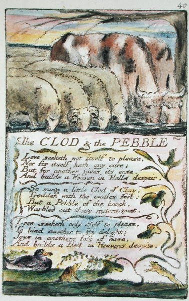 Le Grumeau et le Caillou, planche 40 (Bentley 32) de Songs of Innocence and of Experience (Bentley Copy L) 1789-94 - William Blake