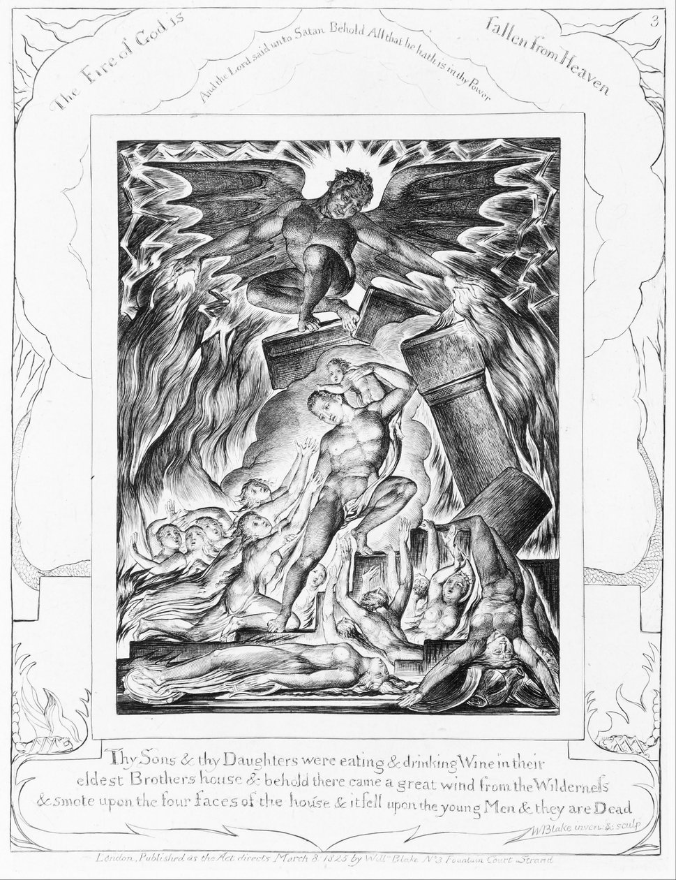 La Destruction des fils de Job - William Blake