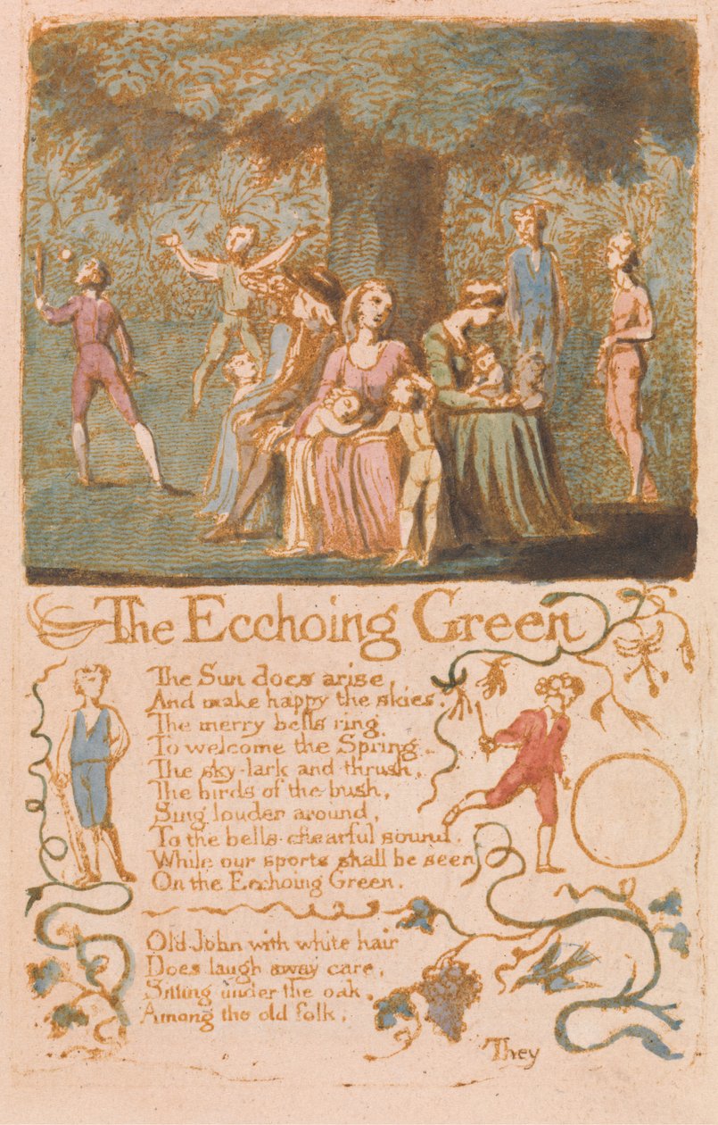 Le vert écho, planche 10 de Songs of Innocence, 1789 - William Blake