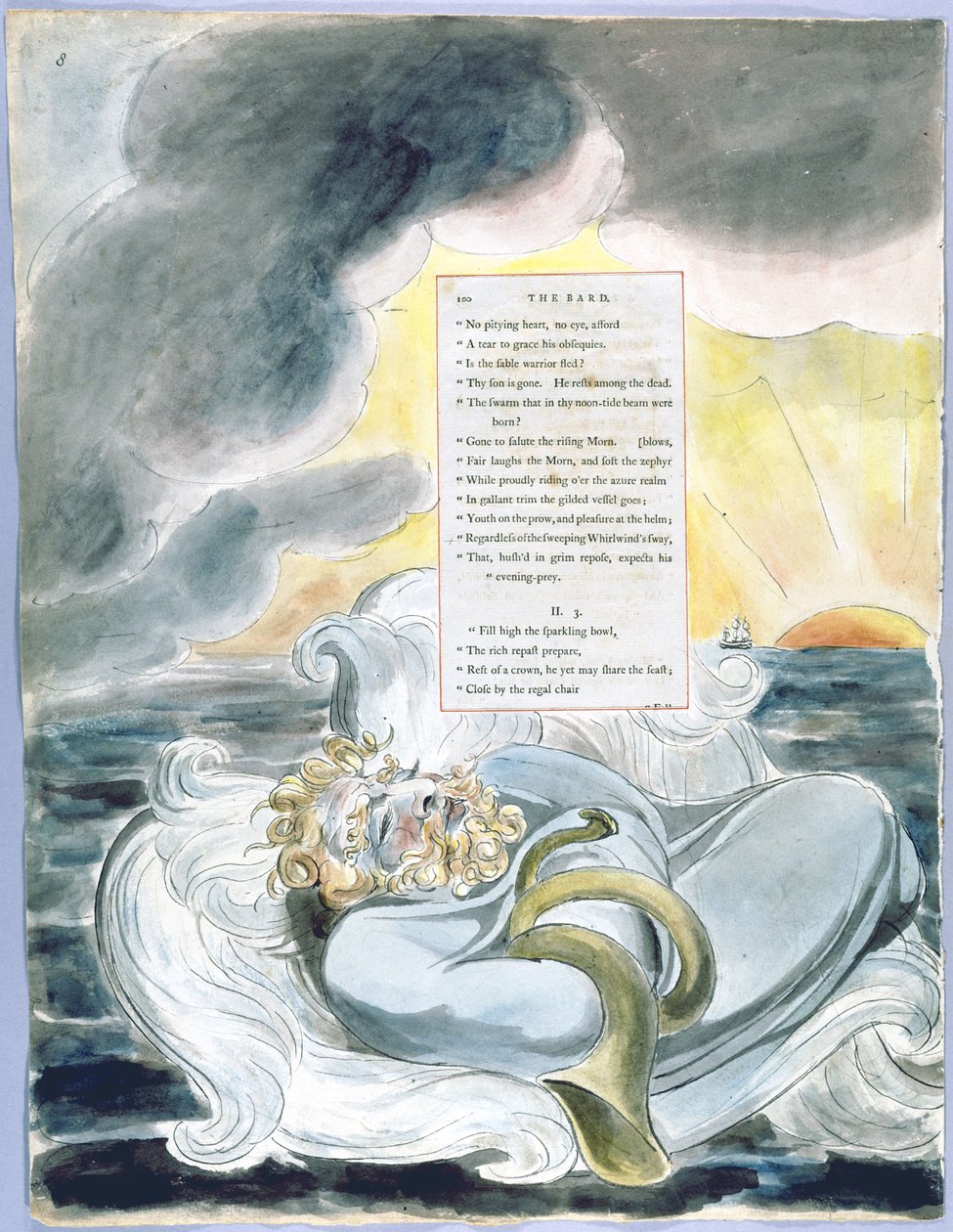 Les Poèmes de Thomas Gray, Design 60, Le Barde 08 - William Blake