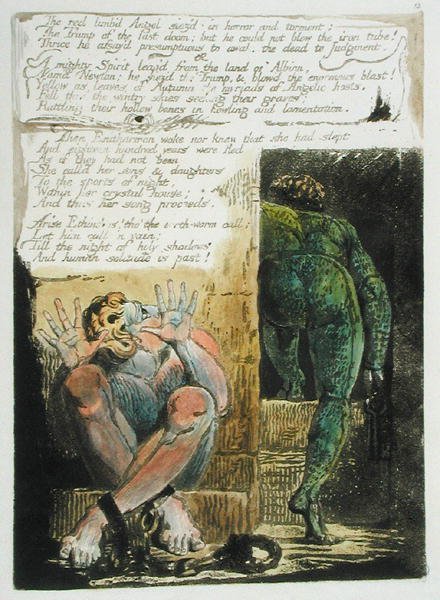 The red limbd Angel..., planche 15 de Europe. A Prophecy, 1794 - William Blake