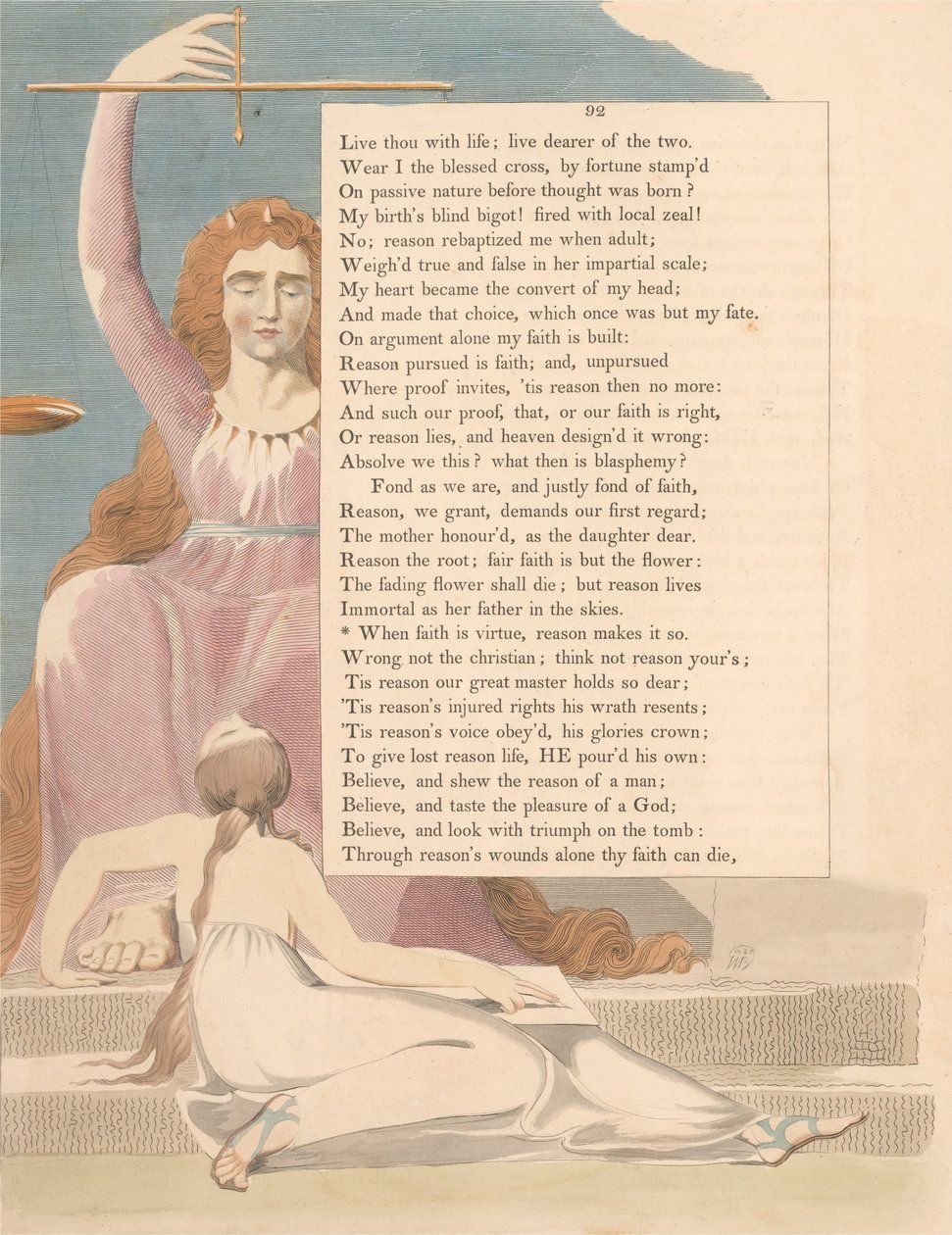 Les pensées nocturnes de Young, Page 92, Quand la foi est vertu, la raison la rend ainsi - William Blake