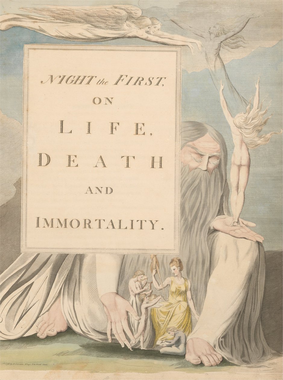 Les pensées nocturnes de Young, Page de titre, Nuit la première, sur la vie, la mort et l
