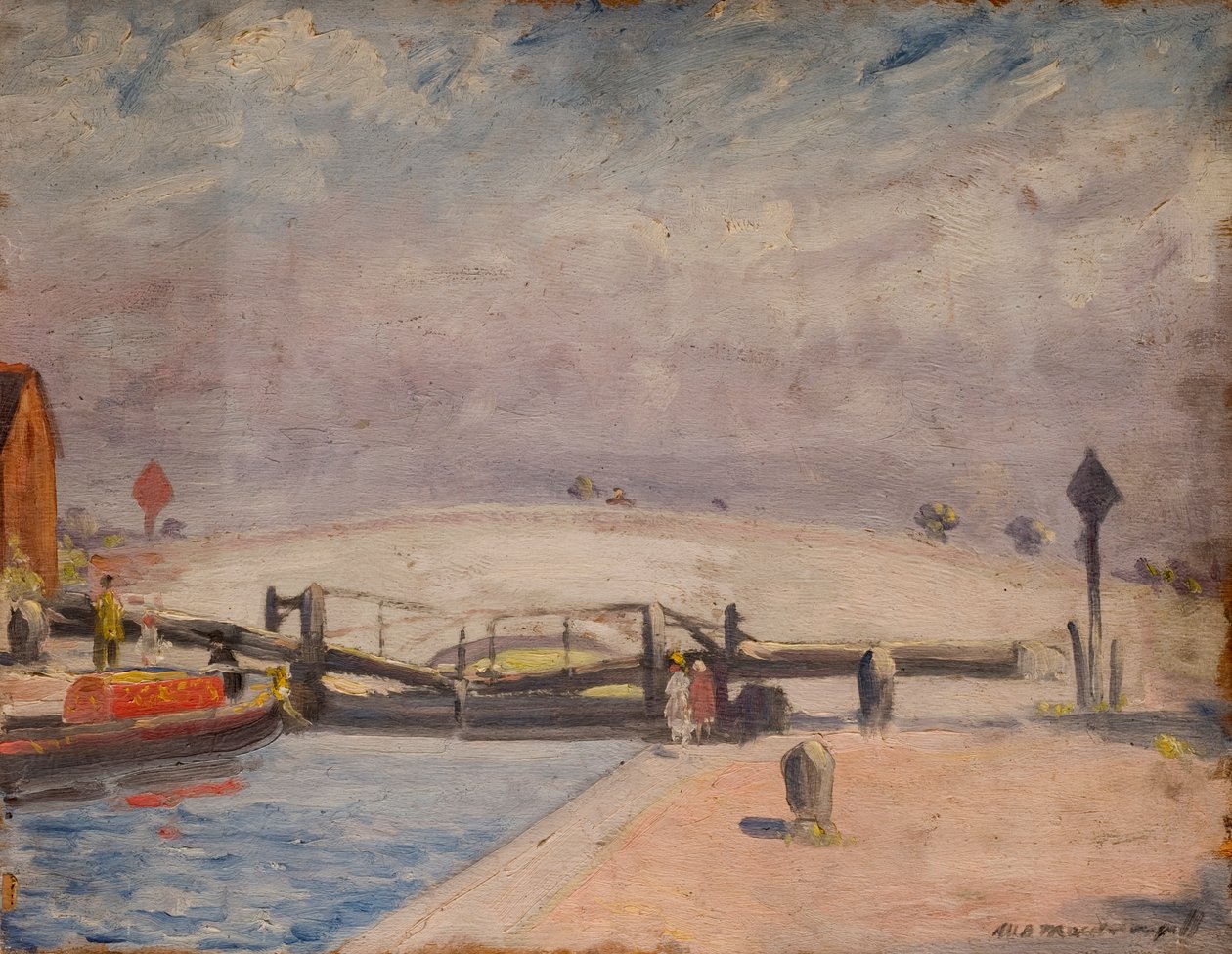 Scène de canal, écluse et pavillon de Welton, 1927 - William Brown MacDougall