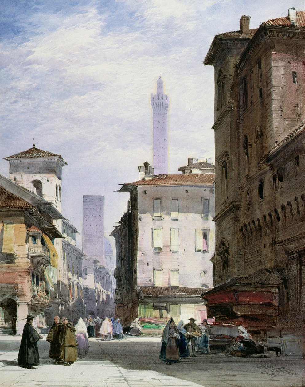 Tour penchée, Bologne - William Callow