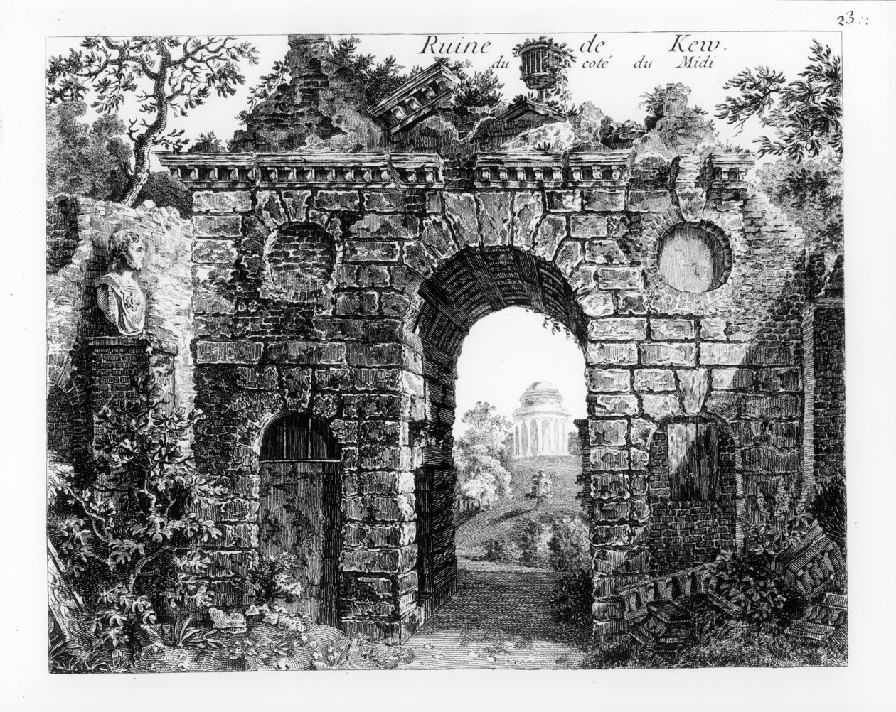Ruines au milieu des jardins de Kew, de 