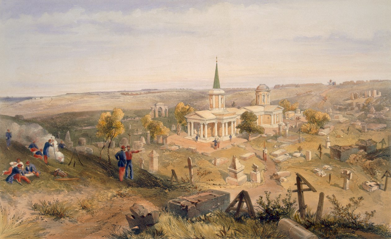Cimetière et église de quarantaine, planche de 