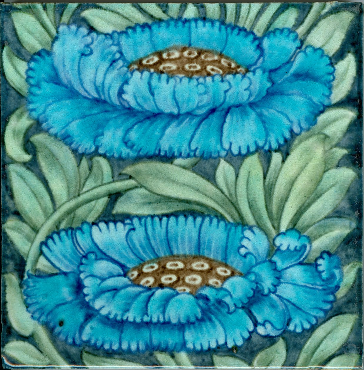 Carreau de motif Marlborough (céramique) - William de Morgan