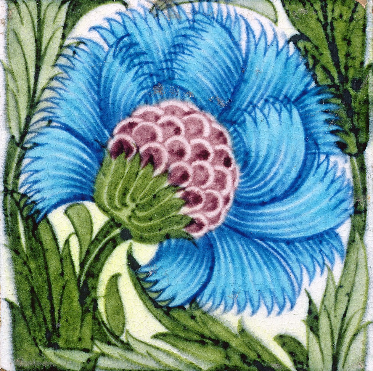Carreau avec motif floral de style persan (céramique) - William de Morgan