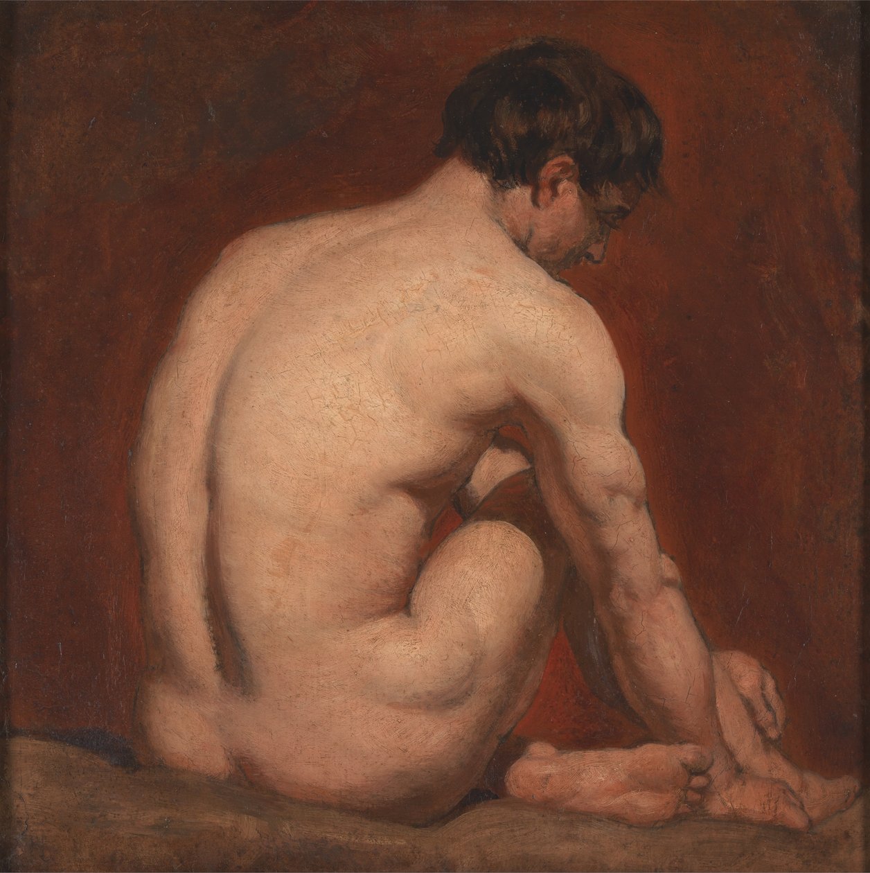 Nu masculin, agenouillé, de dos - William Etty