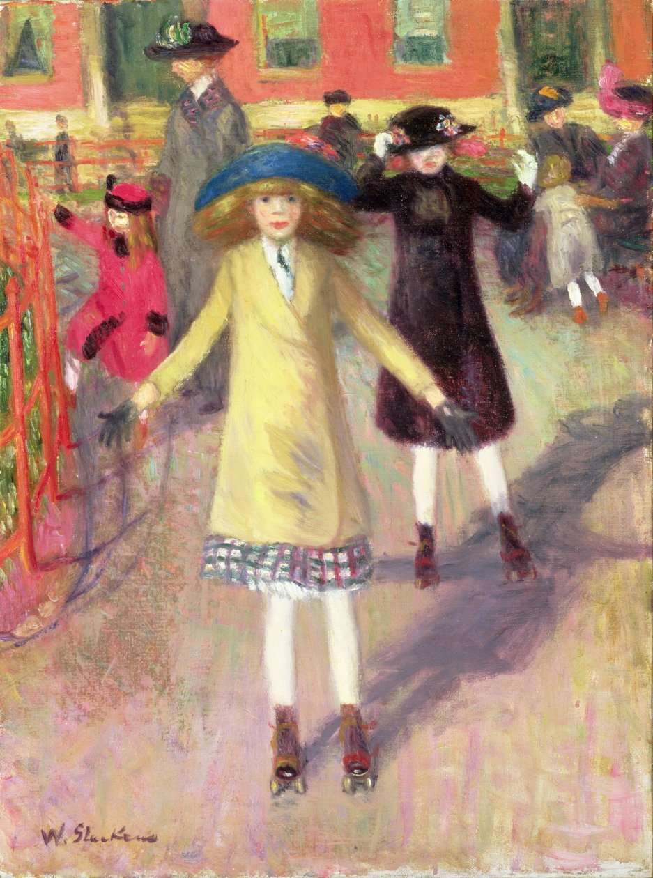 Enfants en patins à roulettes, c.1918-21 - William James Glackens