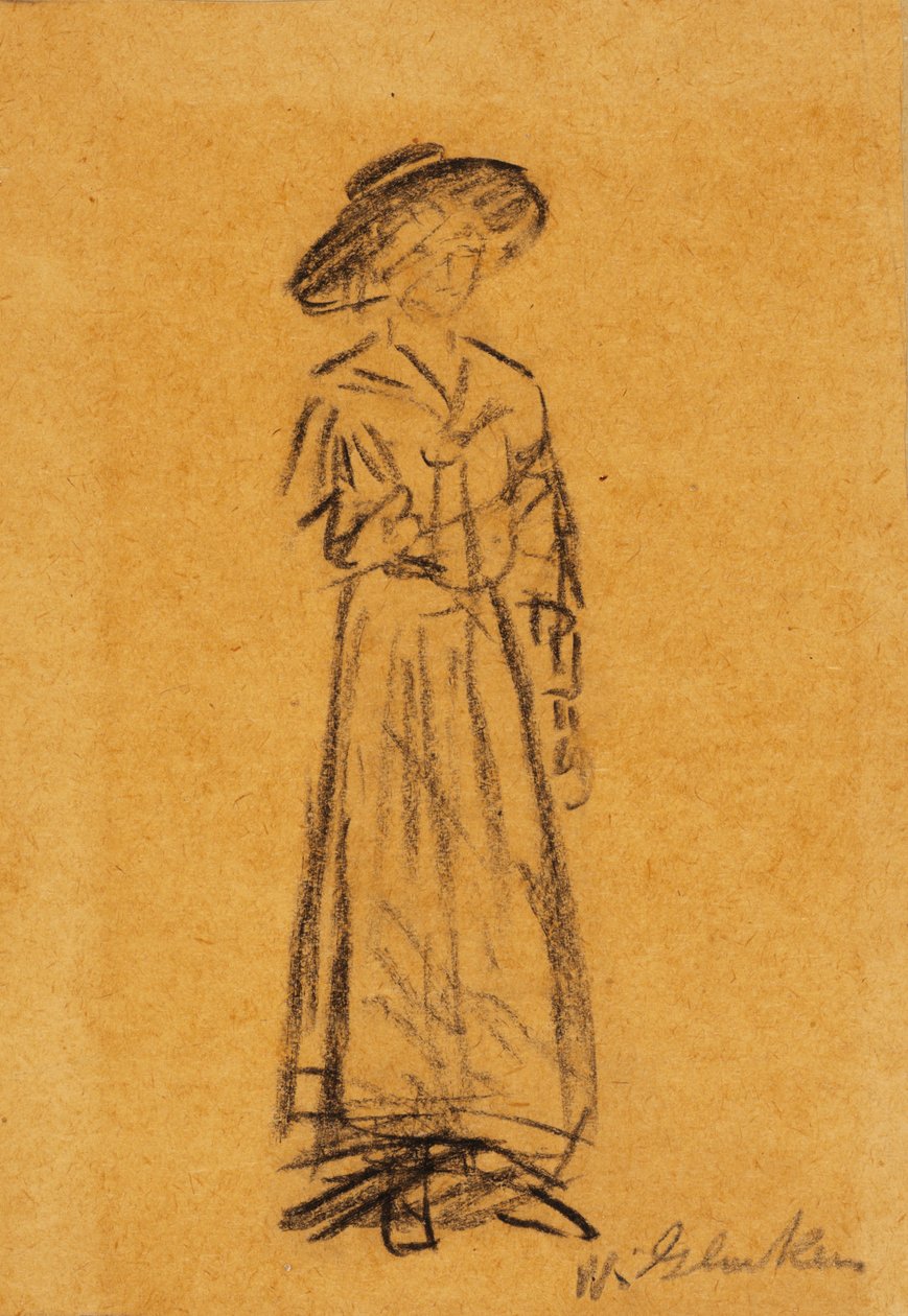 Femme au chapeau à larges bords - William James Glackens