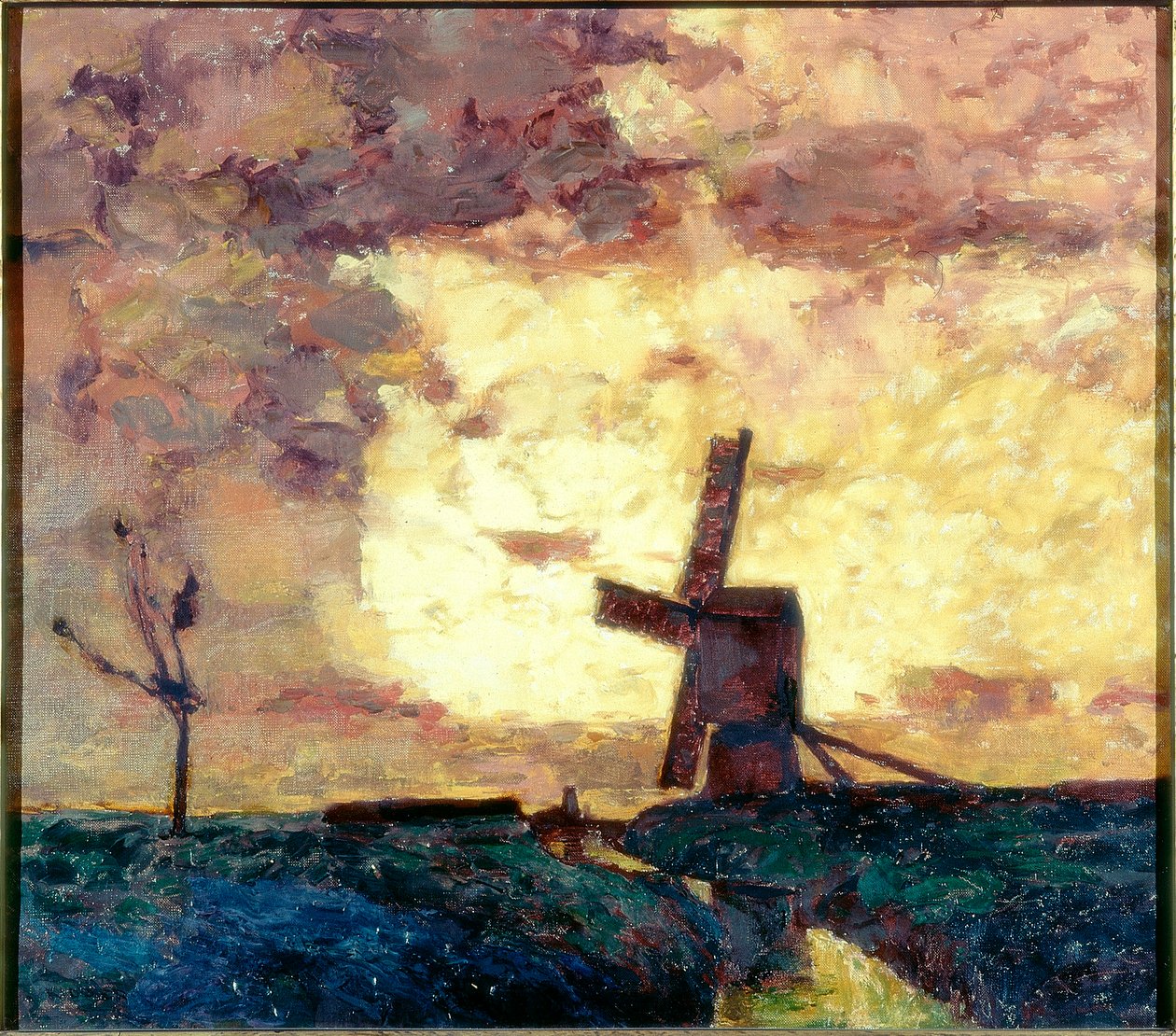 Moulin à vent et digue - William Kiddier