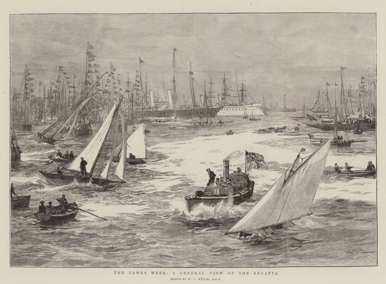 La semaine de Cowes, vue générale de la régate - William Lionel Wyllie