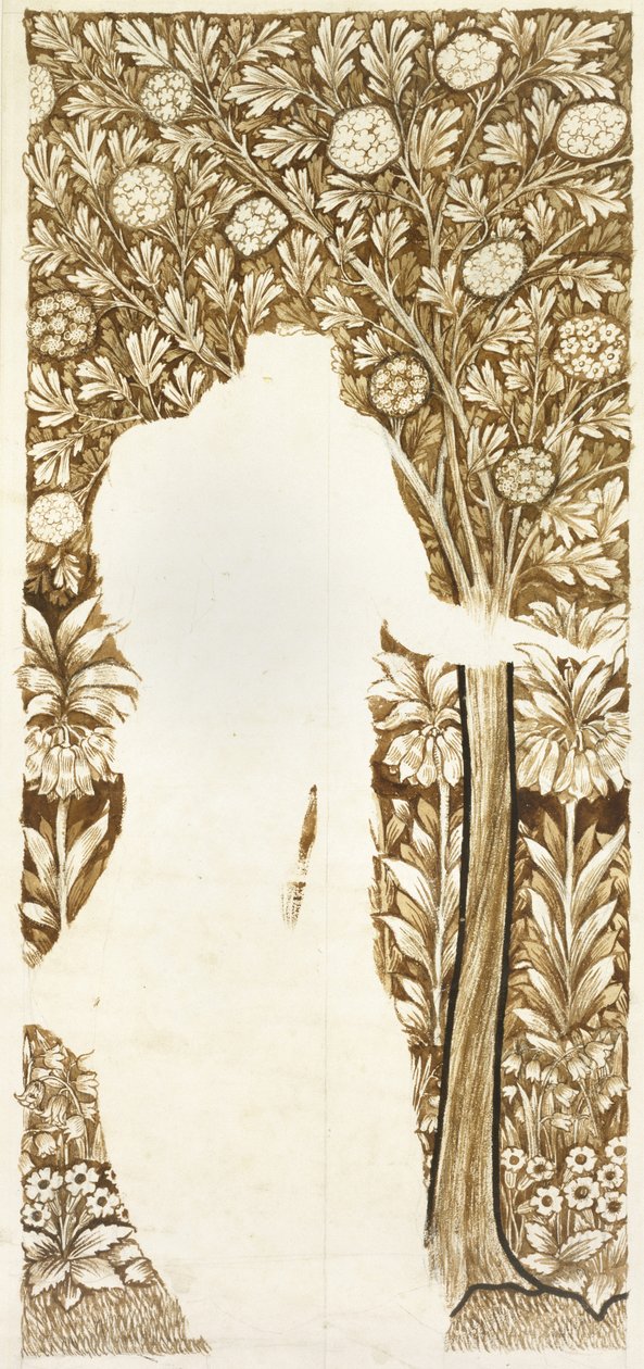 Conception pour un fond de feuillage (inachevé) - William Morris