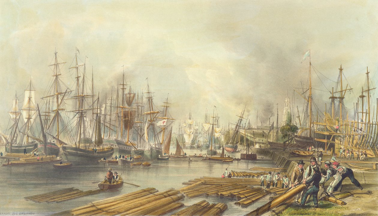 Construction navale à Limehouse, 1840 - William Parrott
