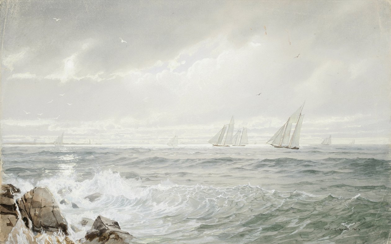 Yachts au large de Newport, 1877 - William Trost Richards