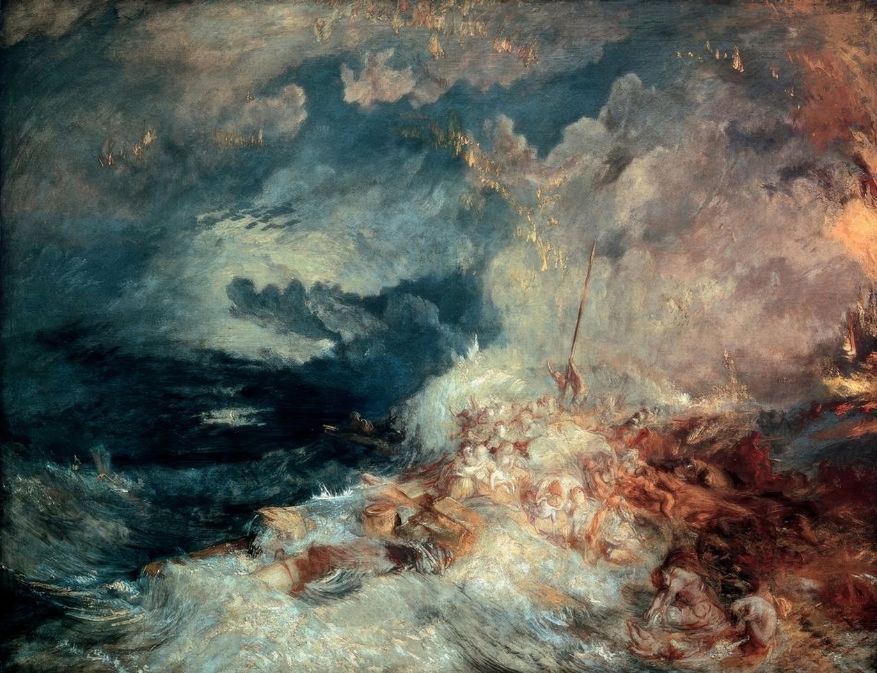 Feu en mer - Joseph Mallord William Turner