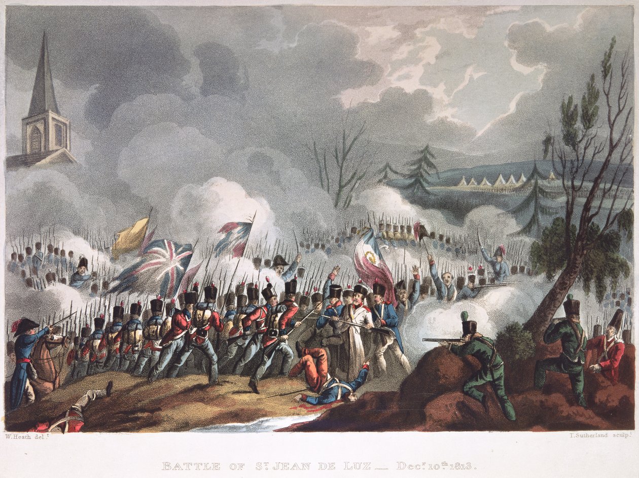 Bataille de Saint-Jean-de-Luz, 10 décembre 1813, gravée par Thomas Sutherland (né vers 1785) - William after Heath