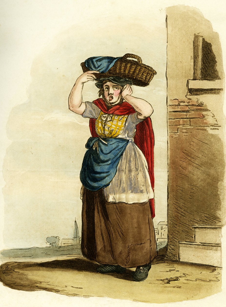 Vendeuse de poissons, Angleterre. Gravure anglaise - William (after) Alexander