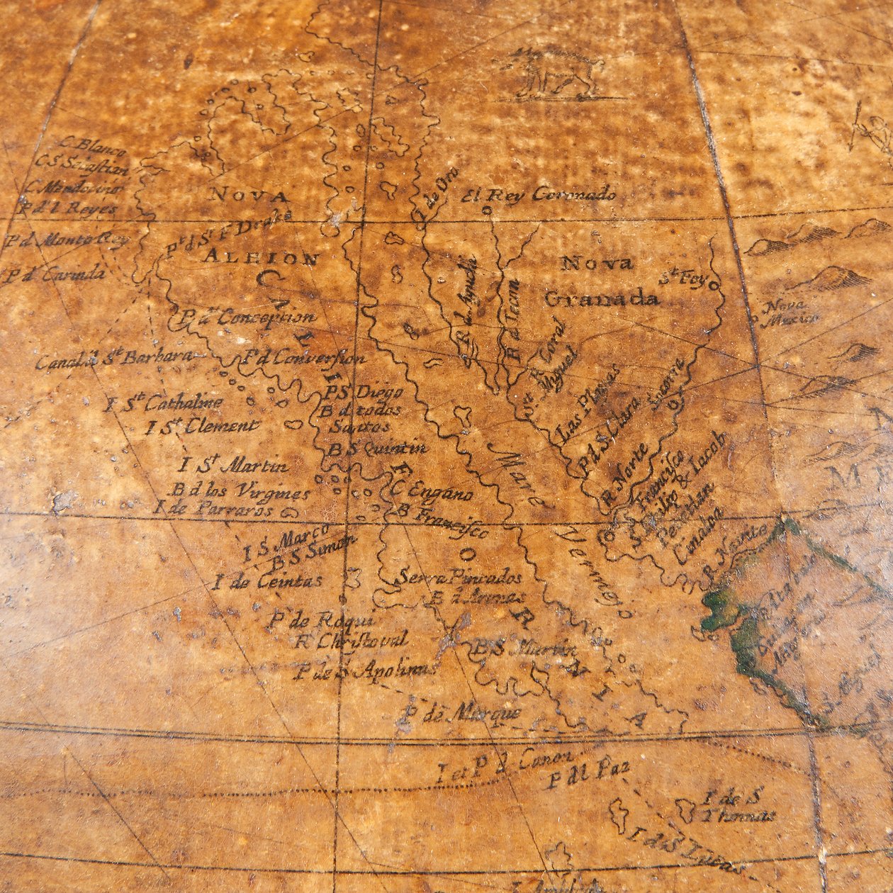 Globe terrestre anglais ancien, vers 1673 - William Berry