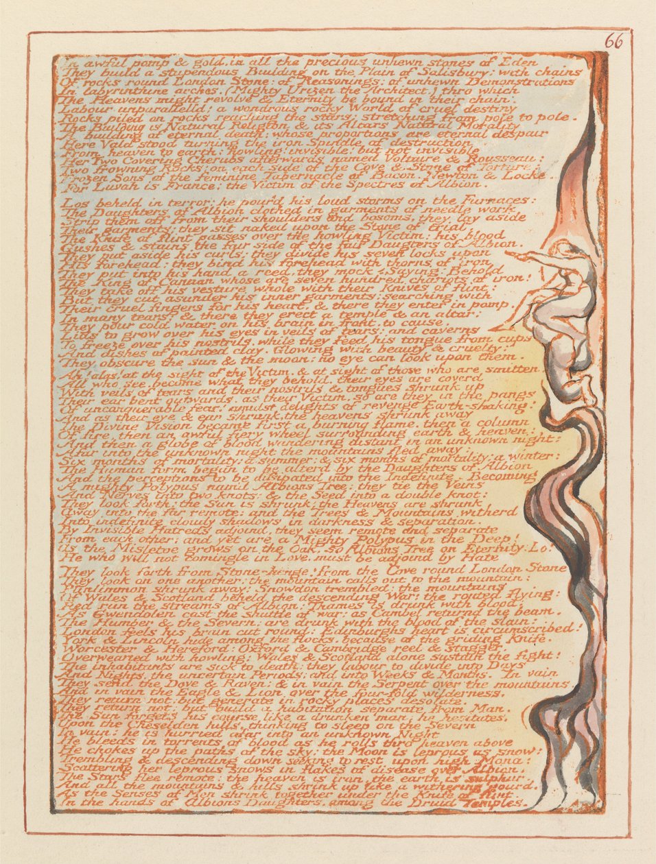 Jérusalem, Planche 66, Dans une pompe terrible et dorée.... - William Blake
