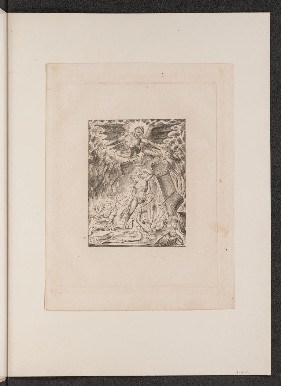 Les fils et les filles de Job submergés par Satan - William Blake