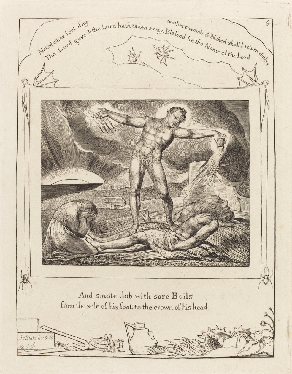 Satan frappant Job avec des ulcères - William Blake