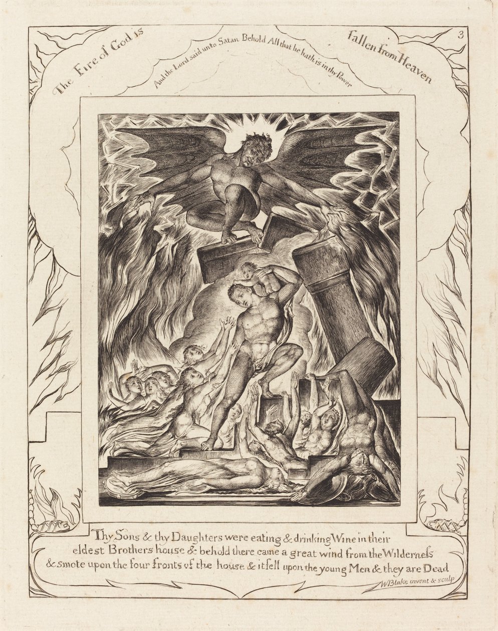La destruction des fils de Job - William Blake