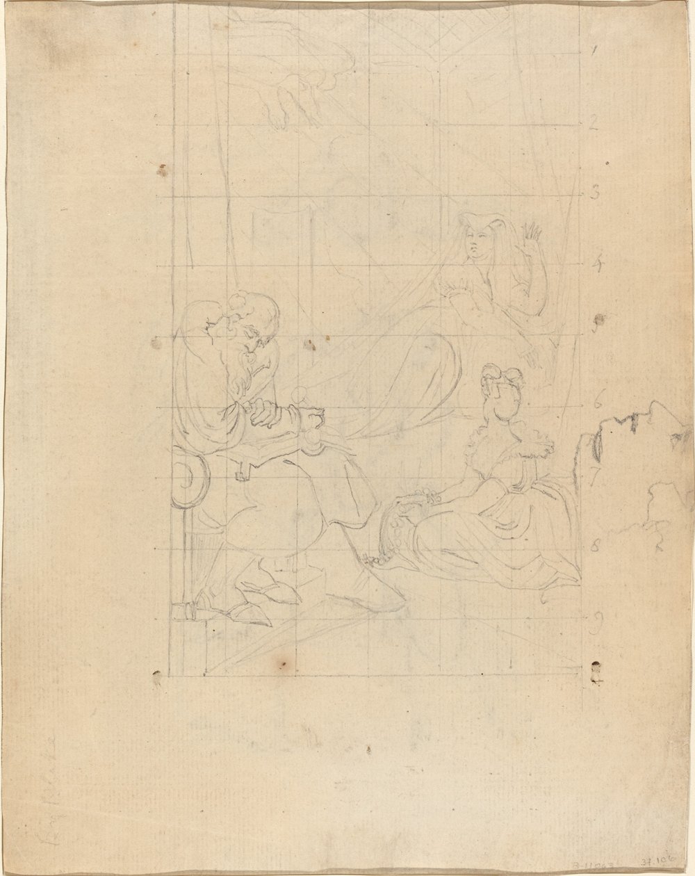 Le rêve de la reine Katherine (recto) - William Blake after Henry Fuseli