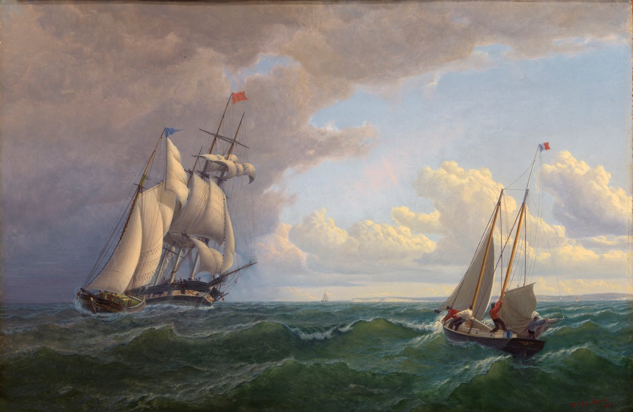 Baleinier au Large de la Vigne - En Route - William Bradford
