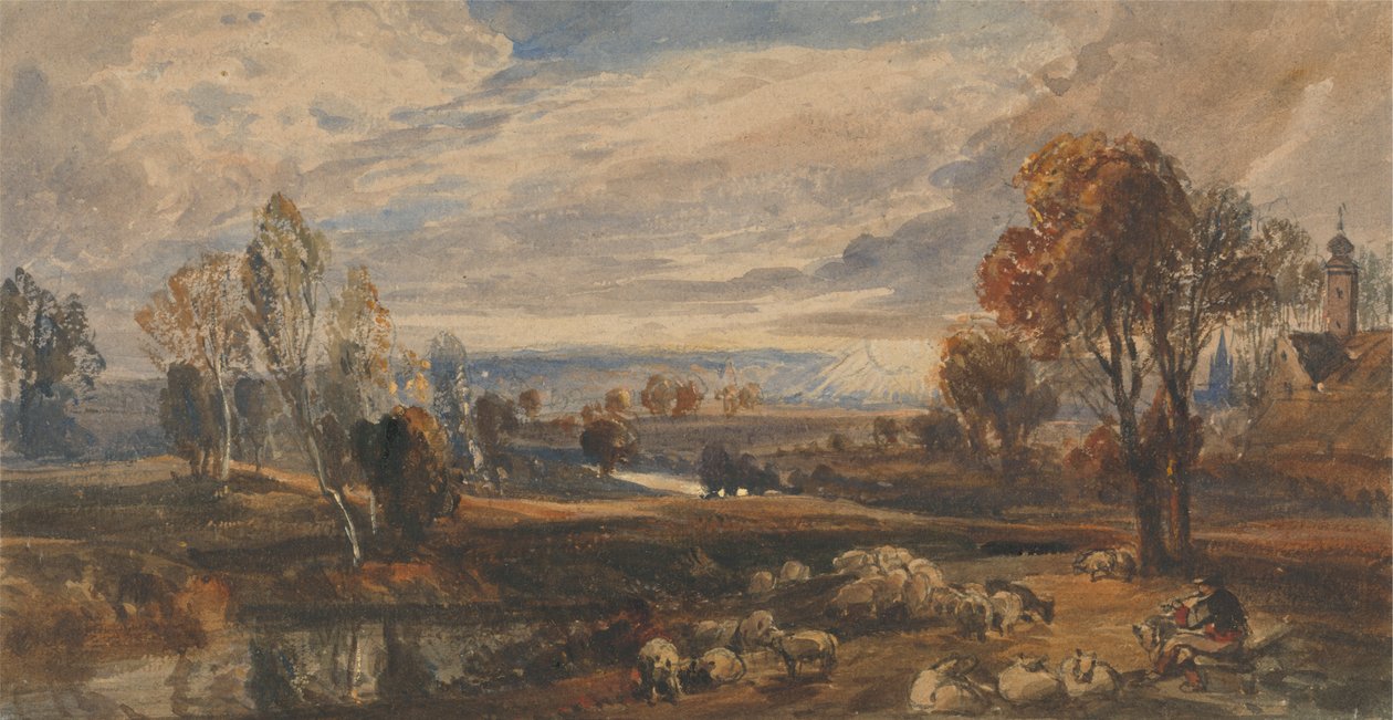 Paysage avec moutons - William Callow