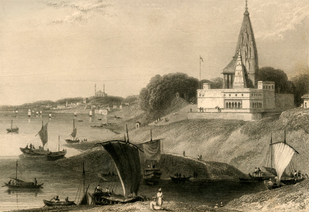 La Pagode Bernar, Bénarès, 1835 - William Daniell